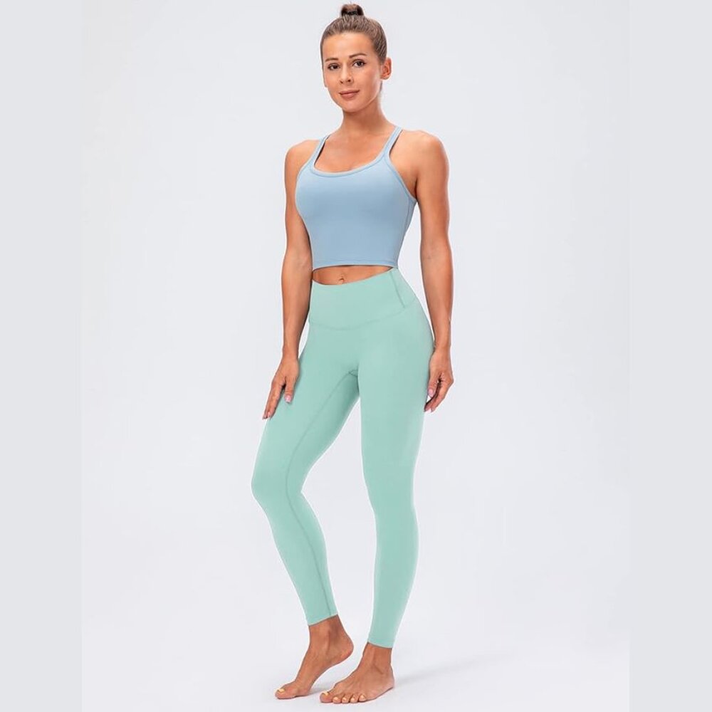 Lavento Women's Buttery Soft No Front Seam Teal Leggings Size 6